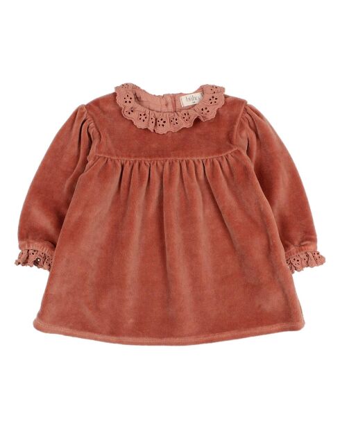 Robe Velours Coton Bio vieux rose