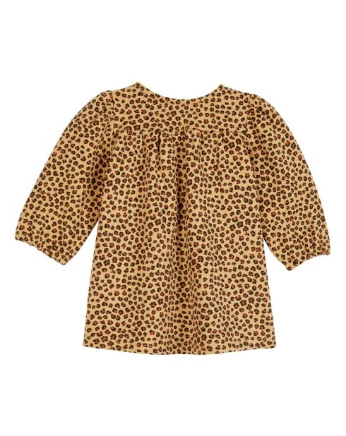 Abito in velluto leopardato color cammello