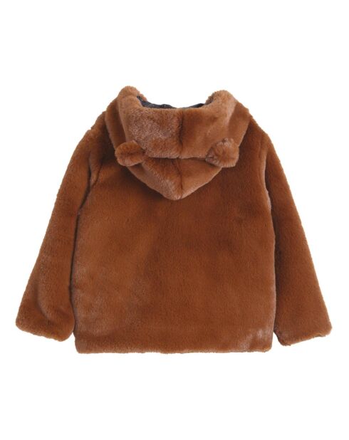 Manteau Façon Fourrure caramel
