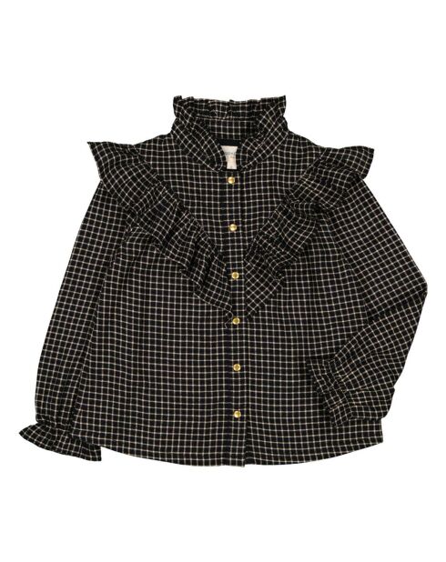 Blouse à carreaux Figue noire