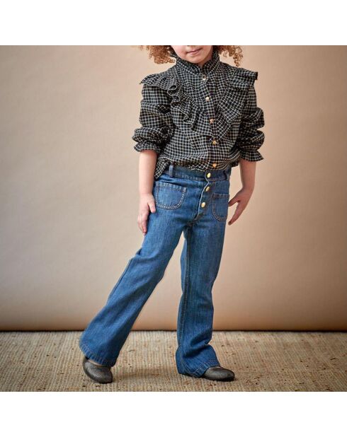 Blouse à carreaux Figue noire