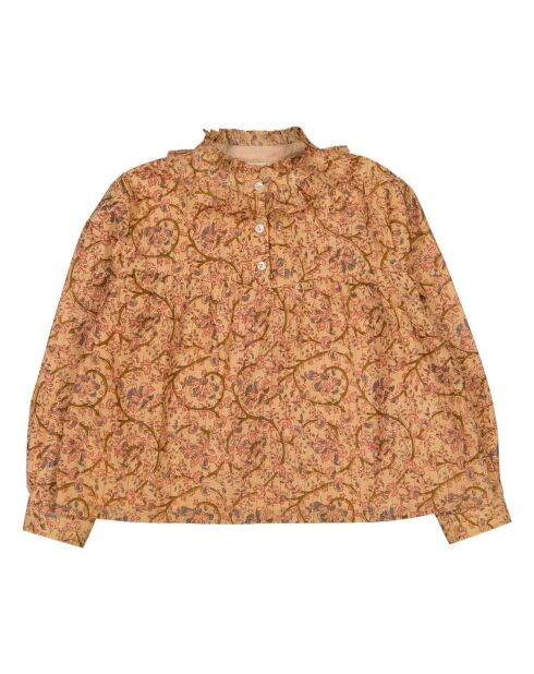 Blouse Fleurie Lurex Prudence camel