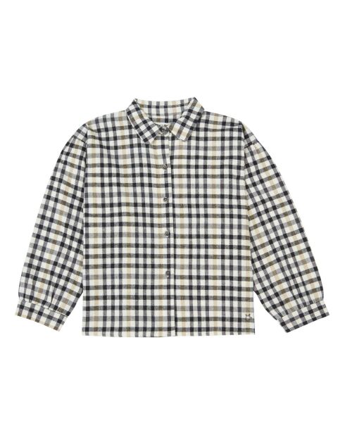 Chemise manches longues à Carreaux beige/noir