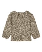 Blouse Col Volant Léopard marron