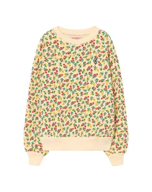 Sweat à Fleurs écru/multicolore