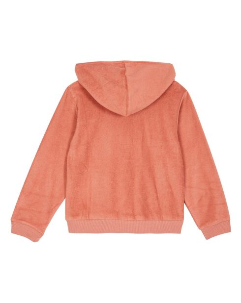 Sweat Zippé à capuche Eponge terracotta