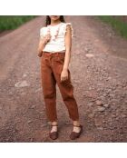 Pantalon Denim Coton Bio et Lin Vesper terracotta