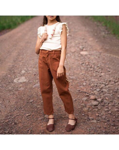 Pantalon Denim Coton Bio et Lin Vesper terracotta