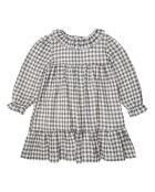 Robe Coton Bio Vichy gris/blanc