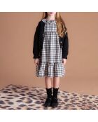Robe Coton Bio Vichy gris/blanc