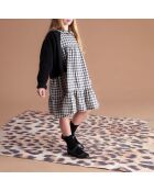Robe Coton Bio Vichy gris/blanc