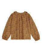Blouse Jersey Coton Bio Léopard camel