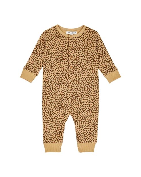 Tuta in cotone biologico Camel Leopard