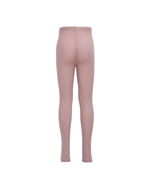 Legging 100% Laine Mérinos côtelé Arona rose pâle