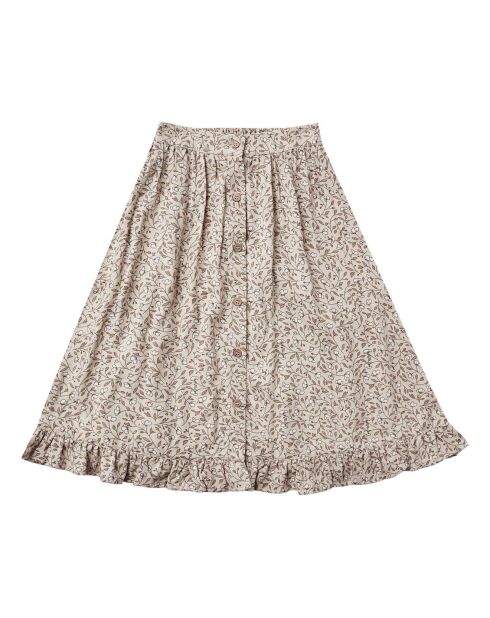 Jupe Midi Fleurie crème