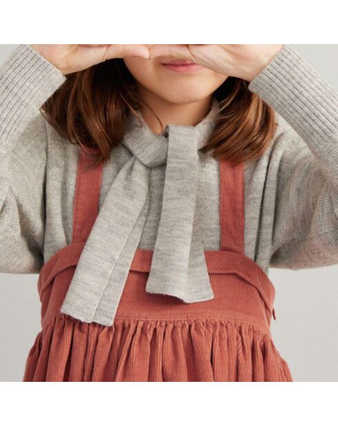 Pull 100% Laine Mérinos Capucine gris chiné