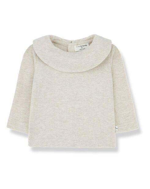 Blouse Gina Col Claudine gris chiné