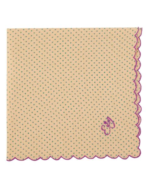 Foulard Pois beige/rose