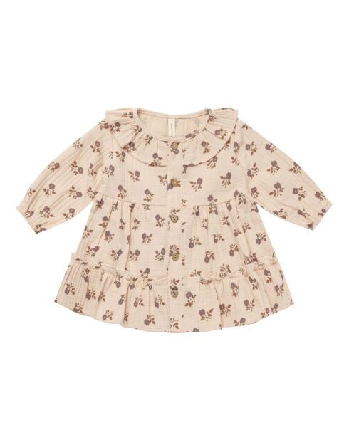 Robe à Volants Gaze de Coton rose pâle