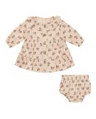 Robe à Volants Gaze de Coton rose pâle