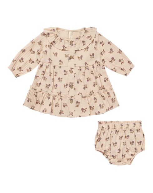 Robe à Volants Gaze de Coton rose pâle