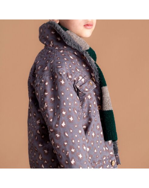 Veste en Jean Léopard gris foncé