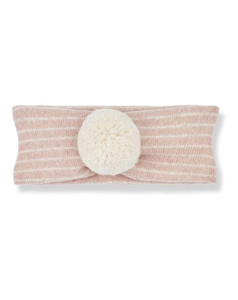 Bandeau rayé Elle rose pâle