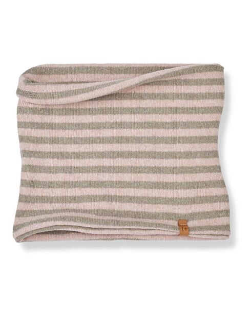 Snood rayé Eli rose pâle