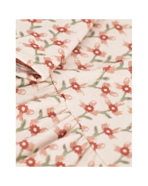 Robe en Tubique Matelassé Imprimé rose pâle
