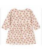 Robe en Tubique Matelassé Imprimé rose pâle