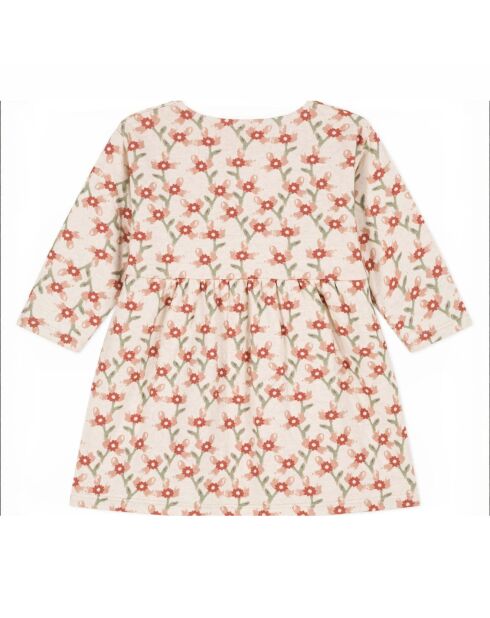 Robe en Tubique Matelassé Imprimé rose pâle