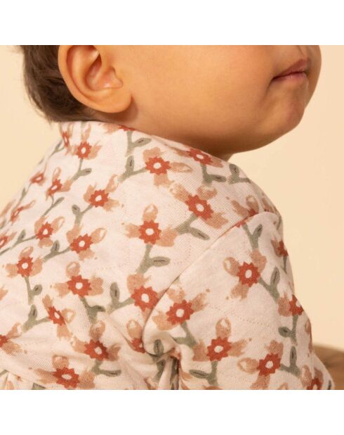 Robe en Tubique Matelassé Imprimé rose pâle