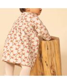 Robe en Tubique Matelassé Imprimé rose pâle