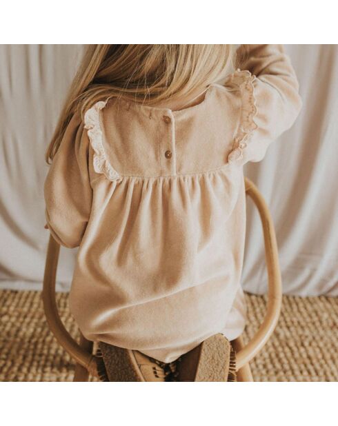 Robe Velours rose poudré