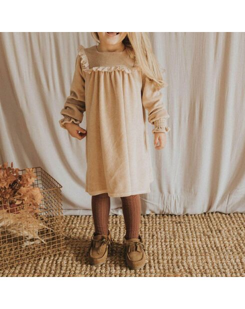 Robe Velours rose poudré