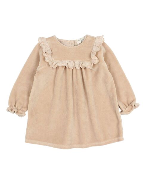 Robe Velours rose poudré