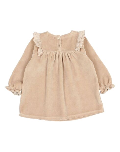 Robe Velours rose poudré