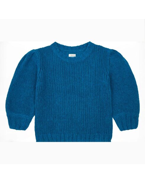 Petrolblauer Pullover aus Mohairwolle