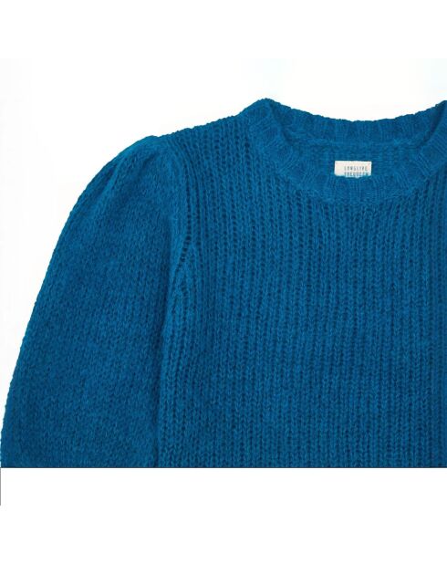 Petrolblauer Pullover aus Mohairwolle