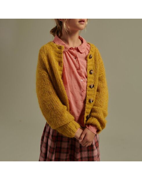 Blouse à Pois rose pêche