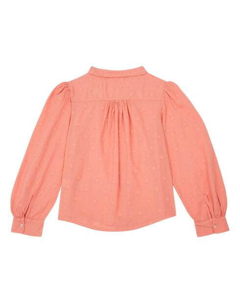 Blouse à Pois rose pêche