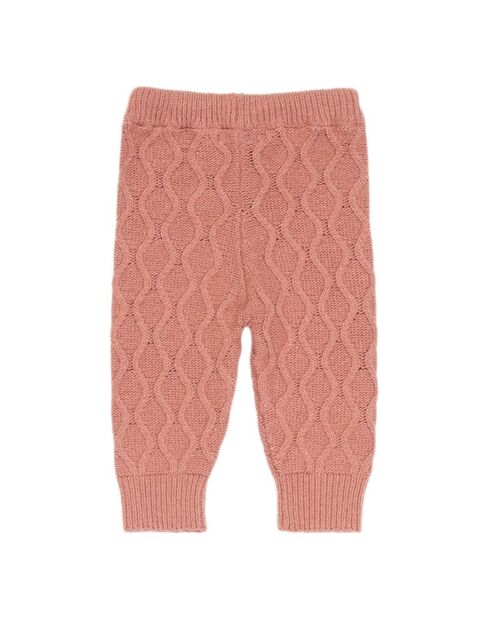 Pantaloni in misto lana riciclata con fantasia rosa antico