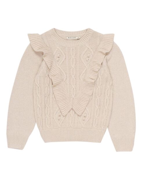 Ecrufarbener Pullover aus recycelter Wollmischung Lucia