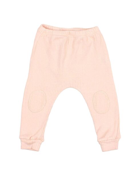 Legging côtelé rose pâle