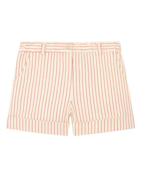 Short Rayé rose