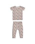 T-Shirt & Legging Bamboo Fleuri blanc cassé