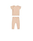 T-Shirt et Legging Côtelé Fraises beige rosé