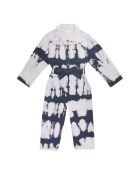 Combinaison Tie and Dye Vincent en Coton Bio bleu marine/blanc
