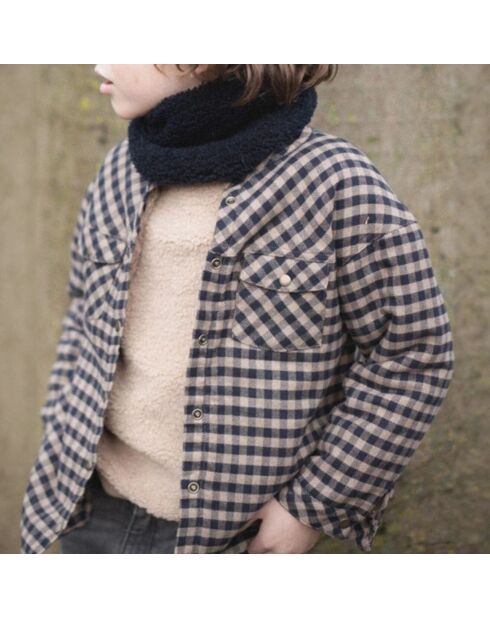 Snood Façon Fourrure bleu marine