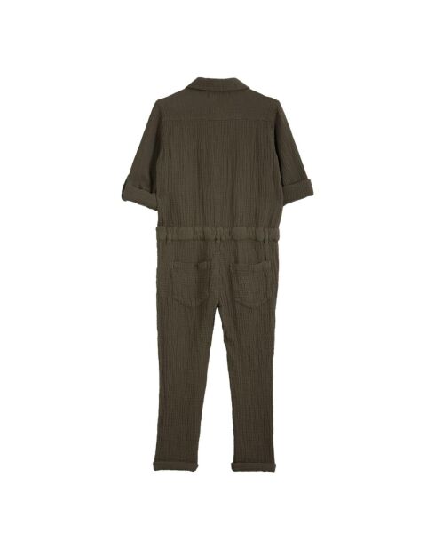 Combinaison en Gaze de Coton verte kaki